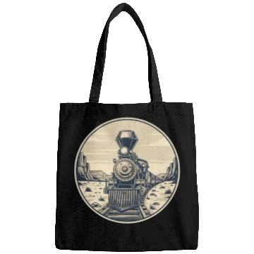 Discover Vintage Western Steam Train Badge Bags
