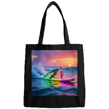 Discover sea turtle design neon turtle Bags