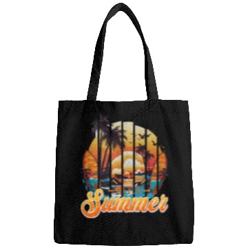 Discover Sunset Beach Surfer Vacation Scene Bags