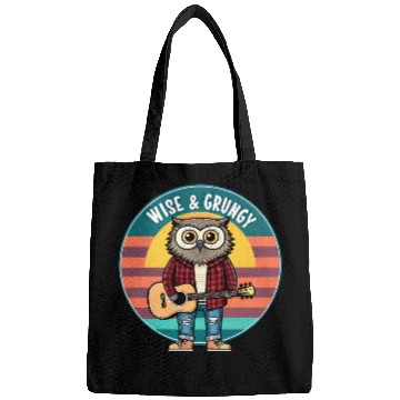 Discover Wise Grungy Owl Grunge Retro 90s. Bags