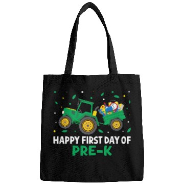 Discover Tractor Happy First Day Of Pre-K School Farm Kids Bags