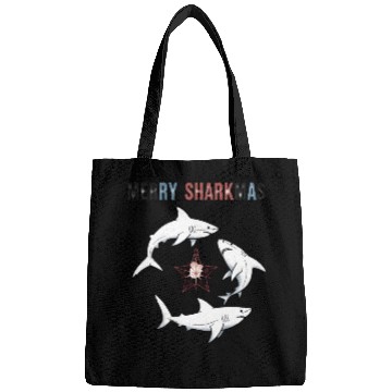 Discover Merry Sharkmas – Funny Christmas Shark Design Bags