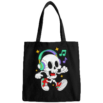 Discover Music Loving Skeleton with Headphones Bags