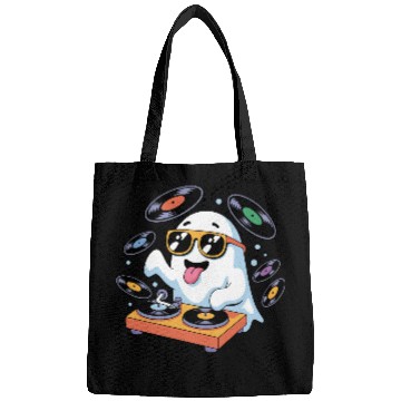 Discover Retro Ghost DJ With Vinyl Records Bags