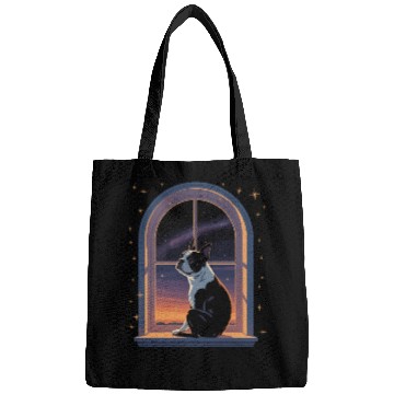 Discover Boston Terrier Star Gazing At Window Bags