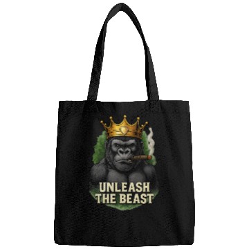 Discover Alpha Gorilla King Smoking Crowned Ape Design Bags