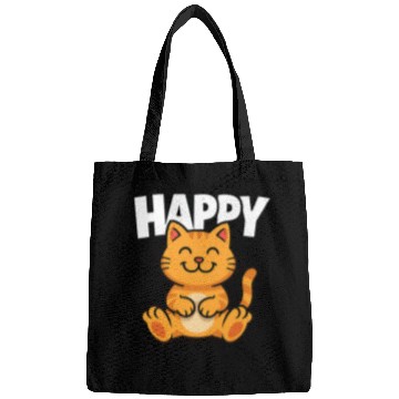 Discover Joyful Cat Illustration Bags Design