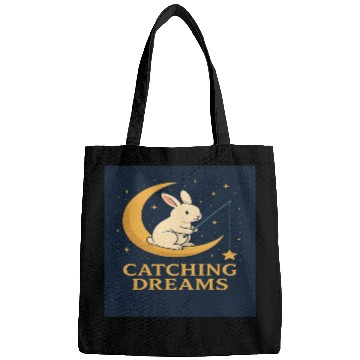 Discover Charming Bunny Moon Dream Illustration Bags