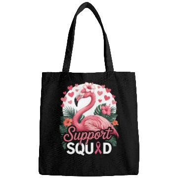 Discover Pink Flamingo Support Squad Design Bags
