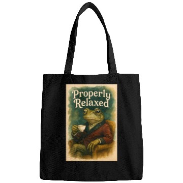 Discover Sophisticated Frog Tea Poster Bags