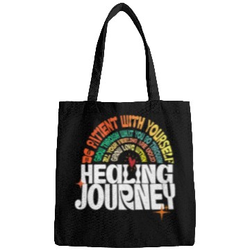 Discover Healing Journey Positive Retro Typography Bags