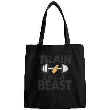 Discover Train Like a Beast Fitness Quote Bags
