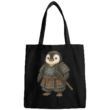 Discover Historical samurai penguin with katana Japan cultu Bags