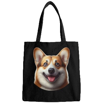 Discover Vibrant Corgi Face Illustration Bags