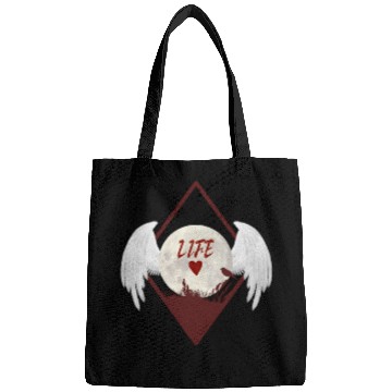 Discover Moonlit Heart with Angel Wings (LIFE) Bags