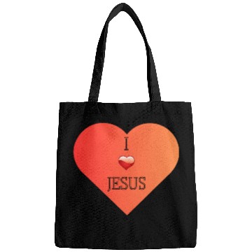 Discover I Love Jesus Heart Design Bags