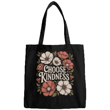 Discover Choose Kindness Boho Flower Vintage Positivity Bags