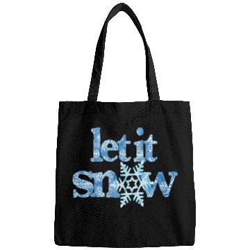 Discover LET IT SNOW blue snowflakes winter wonderland xmas Bags