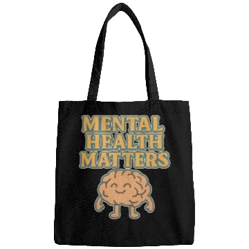 Discover Mental Health Matters Hand-Drawn Illustration Bags