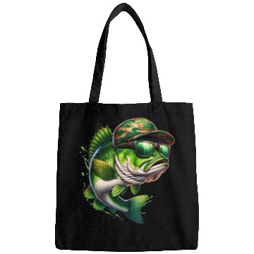 Discover Camo Hat Bass Fish with Green Sunglasses Bags