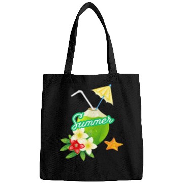 Discover Tropical Summer Coconut with Flowers Bags