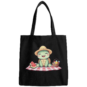 Discover Whimsical Picnic Turtle Illustration Bags