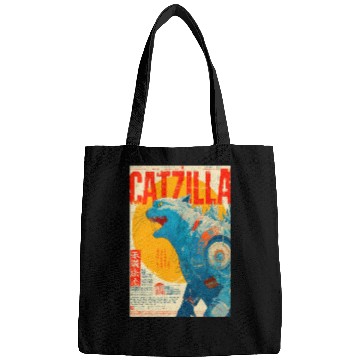 Discover Catzilla Retro Movie Poster Bags