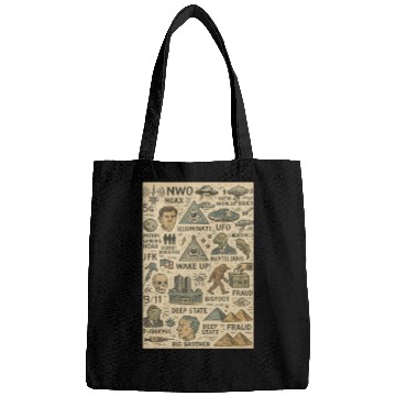 Discover Vintage Conspiracy Theory Icons Bags