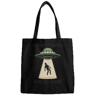 Discover Social Battery 0% Alien Abduction Bags
