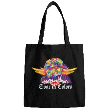 Discover Soar in colours -vibrant eagle head design  Bags