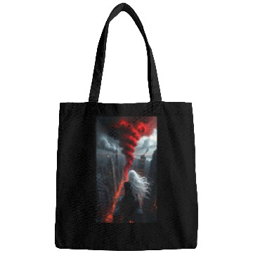 Discover Apocalyptic Angel Over Burning City Bags