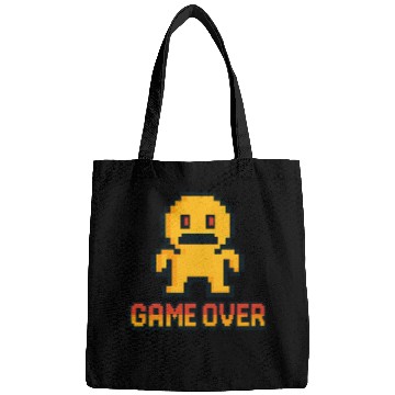 Discover Retro Pixel Game Over – 8-Bit Character Design Bags
