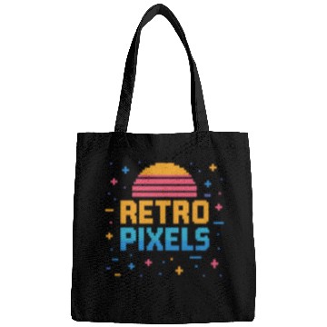 Discover Retro Pixels – Neon 8-Bit Sunset Vibes Bags
