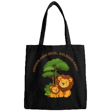 Discover Joyful Lion and Cub Under Green Tree Bags