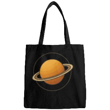 Discover Saturn with Rings Space Illustration Bags