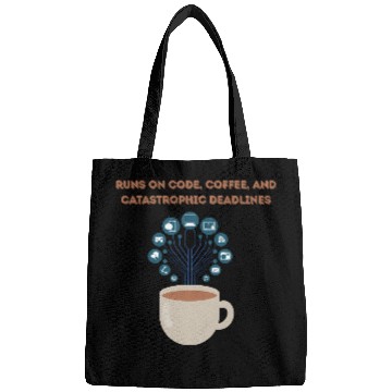 Discover Software date engineer runs on coffee Bags