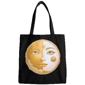 Discover Celestial  Lunar Sun Face Art Bags