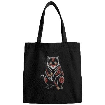 Discover Mythical Japanese Warrior Cat Design Bags