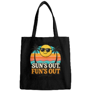 Discover Sun’s Out, Fun’s Out – Retro Beach Vibes Graphic Bags