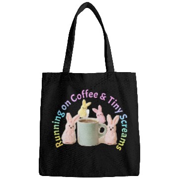 Discover Running on Coffee and Tiny Screams Funny Mom Bags