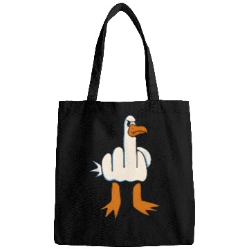Discover Whimsical Middle Finger Goose Illustration Bags