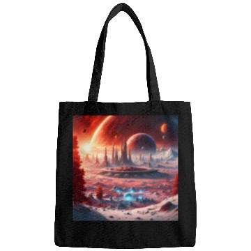 Discover Futuristic Alien Planet Landscape Bags