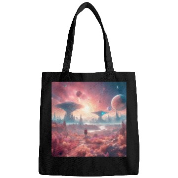Discover Alien Planet Explorer in Surreal Landscape Bags