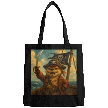 Discover Whimsical Pirate Ferret Art Bags