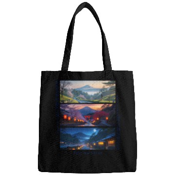 Discover 003 - Serene Mount Fuji Nightscapes Bags