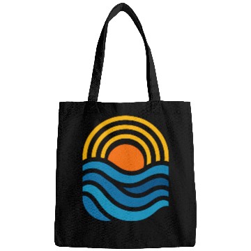 Discover Vivid Sunset Over Ocean Waves Bags
