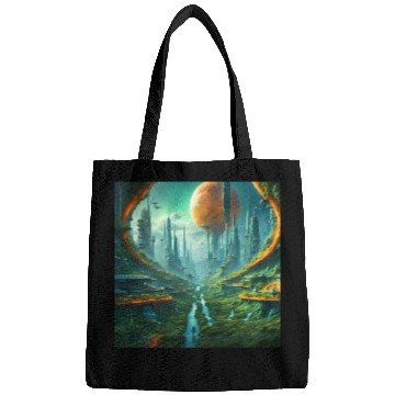 Discover Futuristic Urban Landscape with Alien Sky Bags