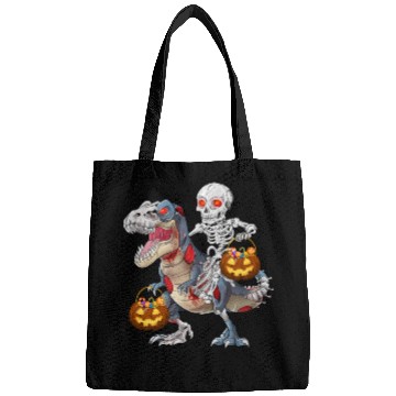 Discover Skeleton Riding Zombie Dinosaur T rex Halloween Bags