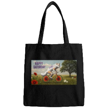 Discover A striking anthropomorphic white wolf  Bags