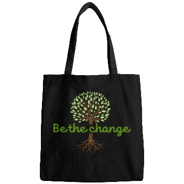 Discover Be the Change Quote with Tree Art Bags